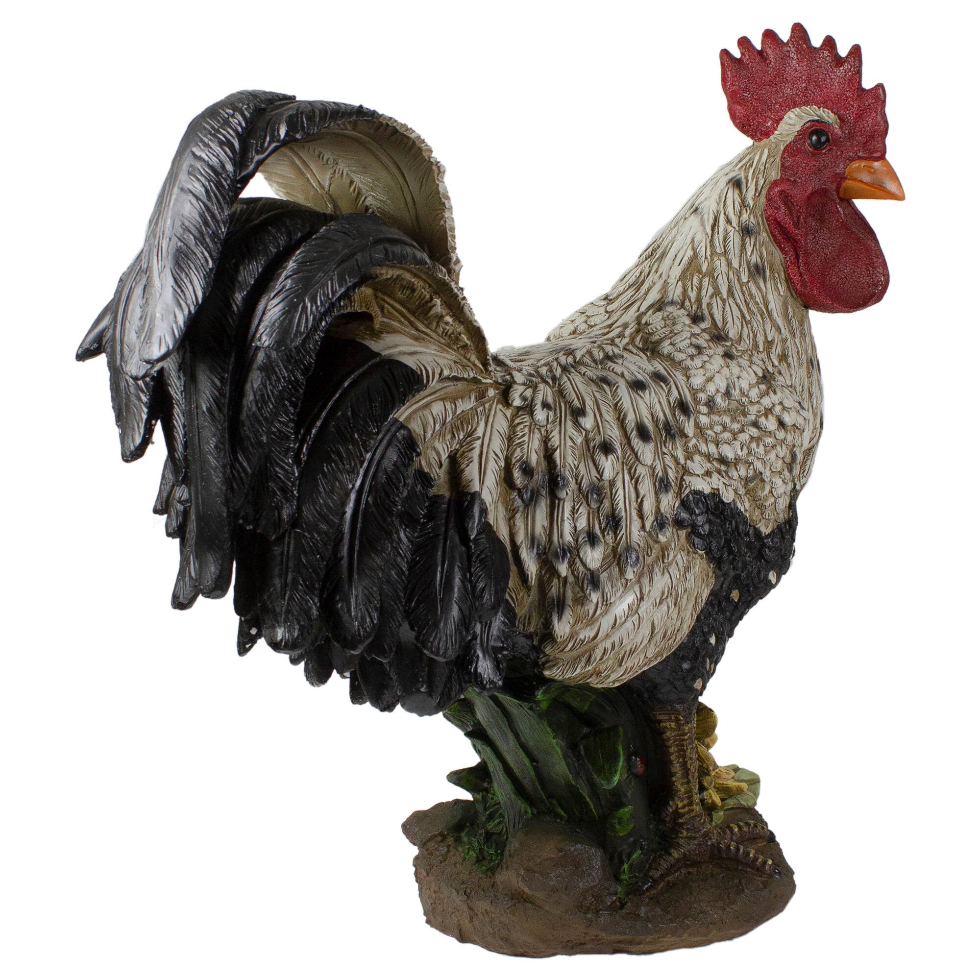 17" Standing Rooster Outdoor Garden Statue
